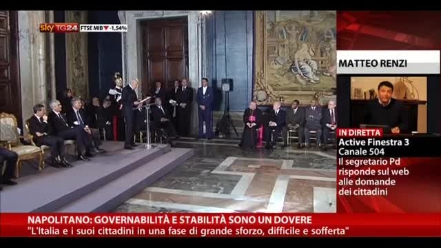 Napolitano: Italia in una fase di grande sforzo