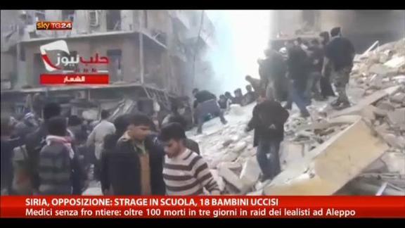 Siria, opposizione: strage in scuola, 18 bambini uccisi
