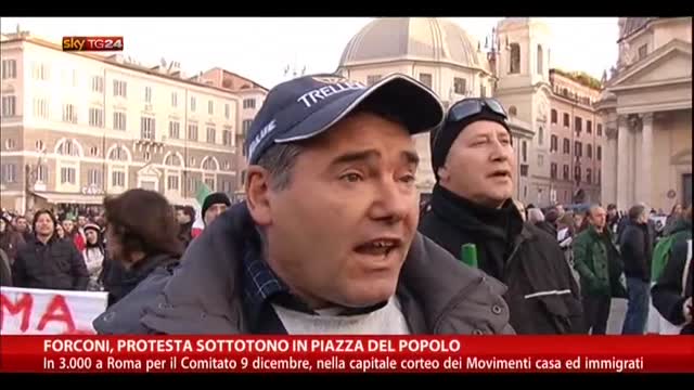 Forconi, protesta sottotono in Piazza del Popolo
