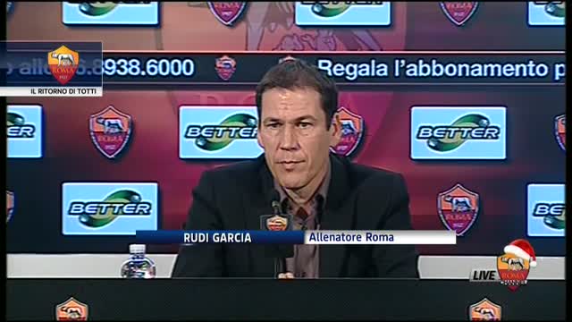 Roma, Garcia: "Totti non è ancora al 100%"