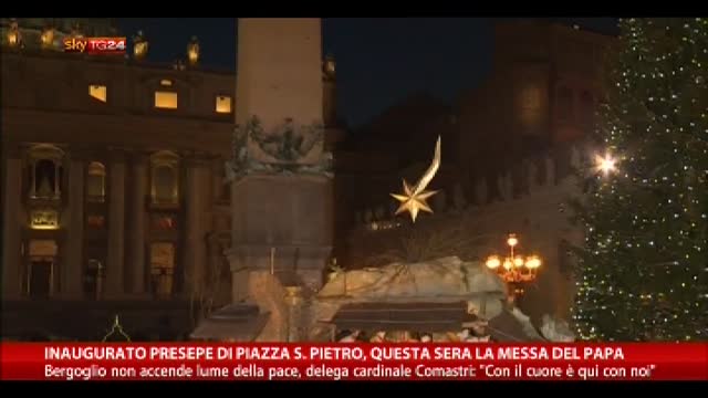 Inaugurato Presepe S. Pietro, questa sera la messa del Papa