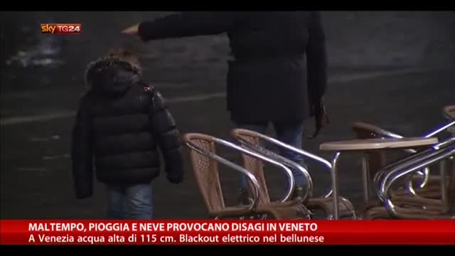Maltempo, pioggia e neve provocano disagi in Veneto