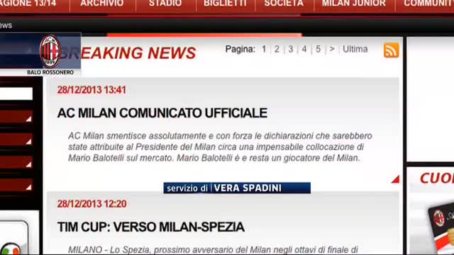 Milan: "Balotelli non si muove"