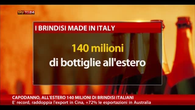 Capodanno, all'estero 140 milioni di brindisi italiani
