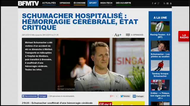 Stampa francese: peggiorate le condizioni di Schumacher