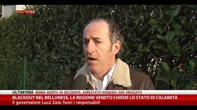 Blackout Bellunese, Regione Veneto chiede stato di calamità