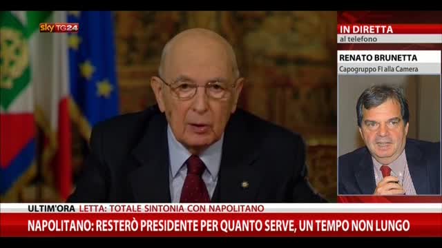 Discorso Napolitano, Brunetta: "Ho visto un uomo solo"