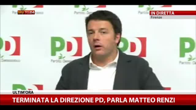 Terminata la direzione PD, parla Matteo Renzi