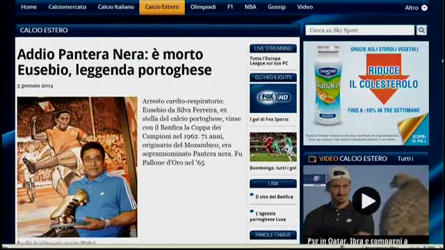 Addio Pantera Nera: è morto Eusebio, leggenda portoghese