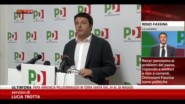 Renzi a Fassina: dimissioni siano politiche, non per battuta