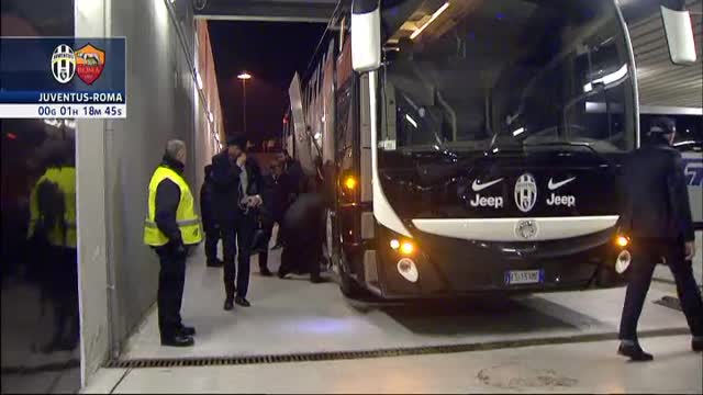 Verso Juve-Roma, l'arrivo dei bianconeri allo stadio