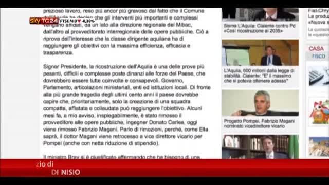 L'Aquila, Cialente: "Interesse Curia nella ricostruzione"