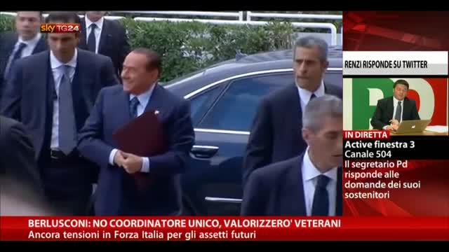 Berlusconi: no a cordinatore unico, valorizzerò veterani