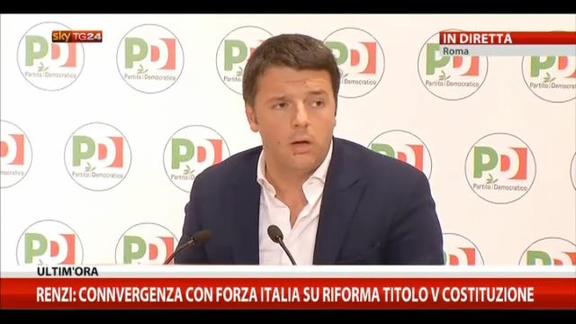 Renzi: sintonia con Forza Italia su tre temi diversi