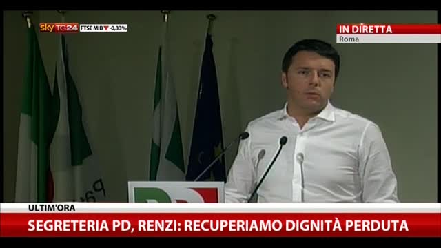 Segreteria PD, Renzi: "Il bicameralismo non funziona più"
