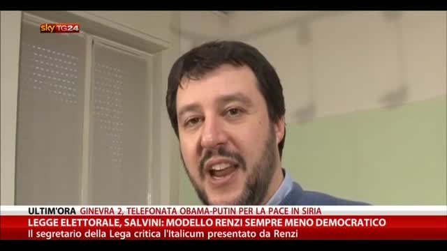 Legge elettorale, Salvini: modello Renzi è meno democratico