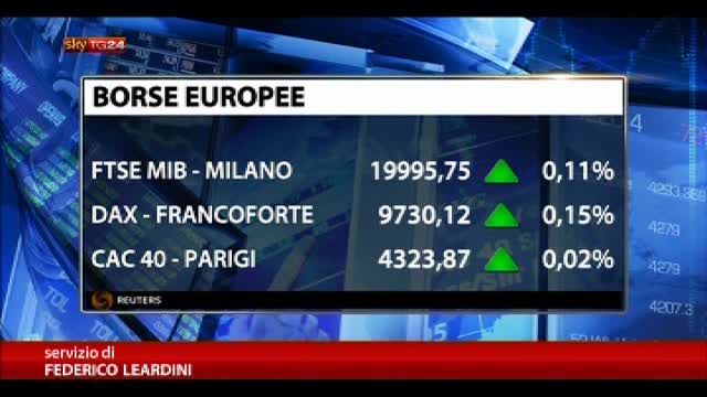 Borse europee deboli, Spread a 208 punti