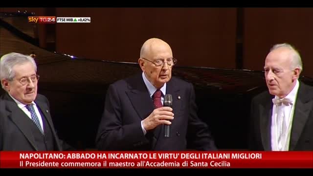 Napolitano: Abbado ha incarnato virtù italiani migliori