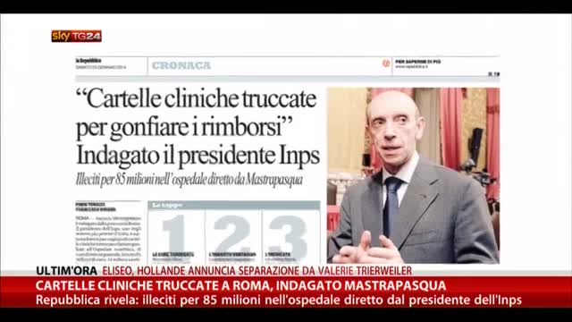 Cartelle cliniche truccate a Roma, indagato Mastrapasqua
