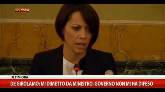 De Girolamo:mi dimetto da ministro, governo non mi ha difeso