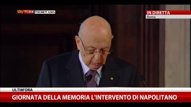 Giornata della memoria: l'intervento di Napolitano