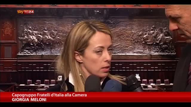 Meloni:fretta si spiega se Renzi e Berlusconi puntano a voto