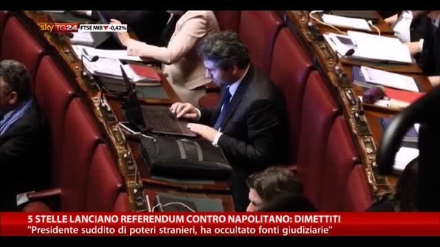 5 Stelle lanciano referendum contro Napolitano: dimettiti