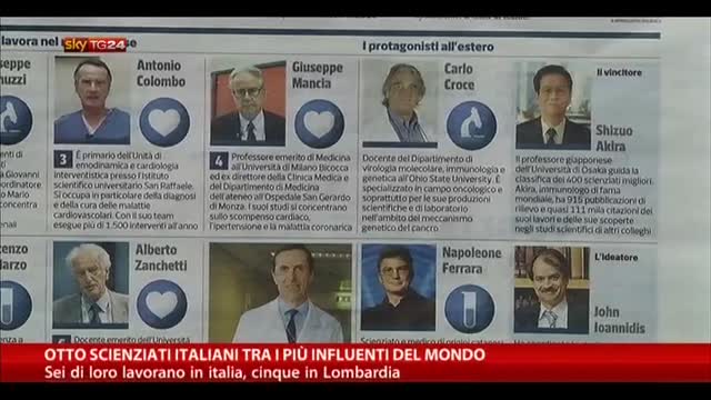 Otto scienziati italiani tra i più influenti del mondo