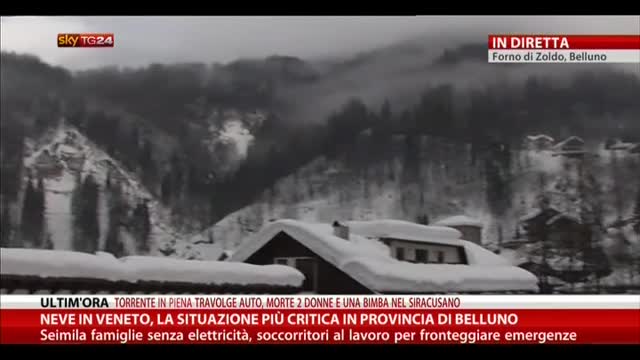 Neve Veneto, situazione più critica in provincia di Belluno