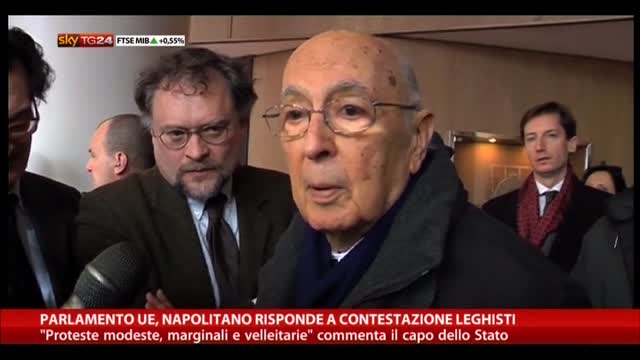 Parlamento UE, Napolitano risponde a contestazione leghisti