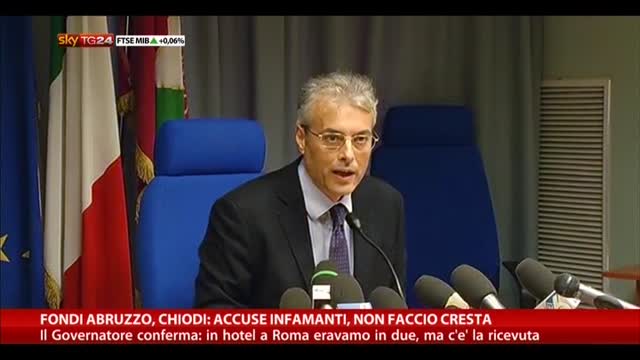 Fondi Abruzzo, Chiodi: "Accuse infamanti, non faccio cresta"