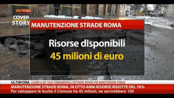 Manutenzione strade Roma, in otto anni risorse ridotte 70%