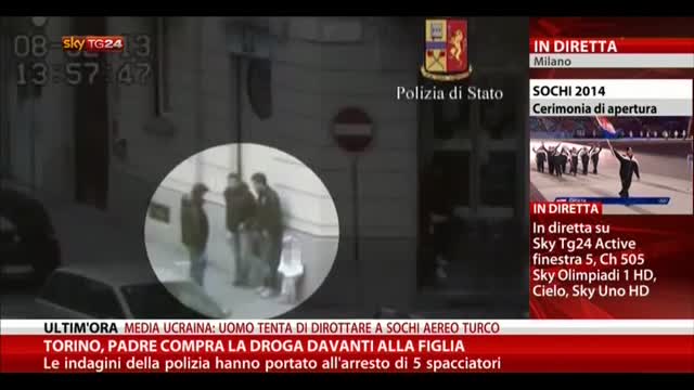 Torino, padre compra droga davanti alla figlia