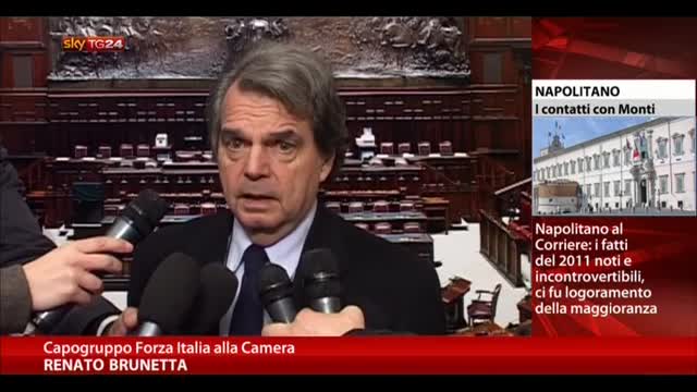 Brunetta:dopo rivelazioni chiediamo chiarimento a Napolitano