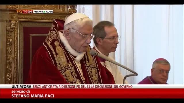 Un anno fa la rinuncia di Benedetto XVI