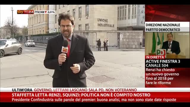 Staffetta Letta-Renzi,Squinzi: politica non è compito nostro