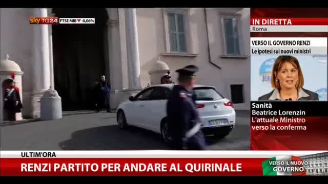 Renzi è arrivato al Quirinale per incontrare Napolitano