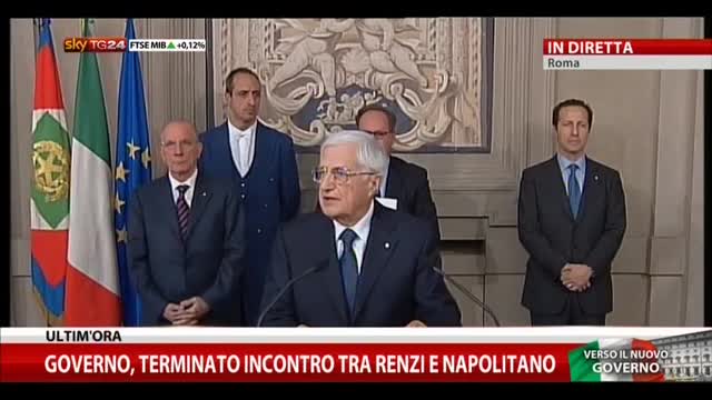 Governo, Napolitano ha conferito l'incarico a Renzi