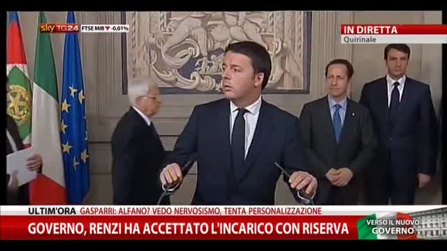 Quirinale, le prime parole di Renzi da premier incaricato
