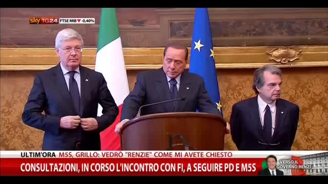 Consultazioni, Berlusconi: opposizione, ma pronti a riforme
