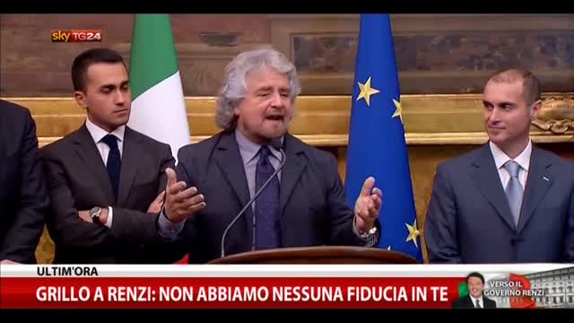 Consultazioni, le parole di Grillo dopo l'incontro con Renzi
