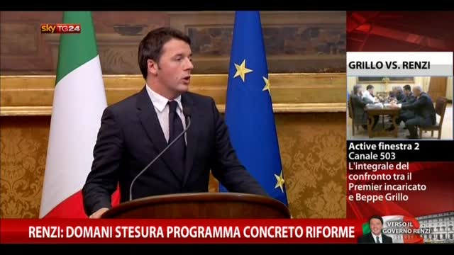 Renzi: domani stesura programma concreto riforme