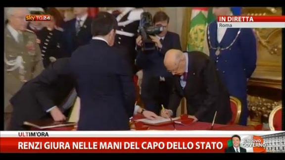Nuovo Governo, il giuramento di Matteo Renzi