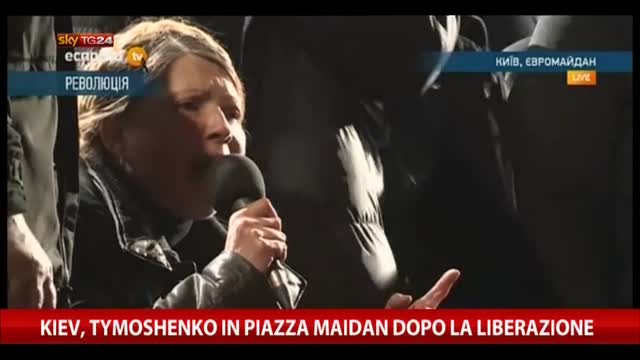 Kiev, Tymoshenko in piazza Maidan dopo la liberazione