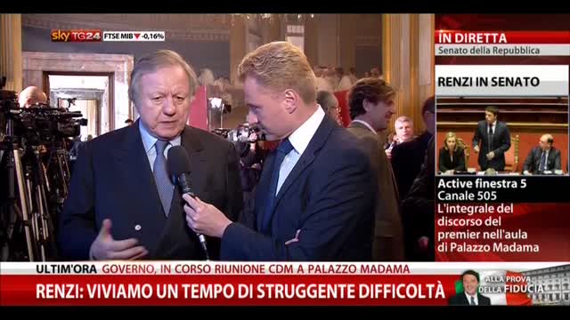 Matteoli (FI): intervento di Renzi deludente
