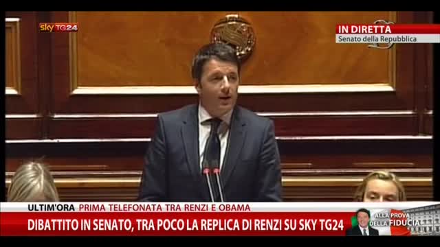 Dibattito sulla fiducia, la replica di Renzi in Senato