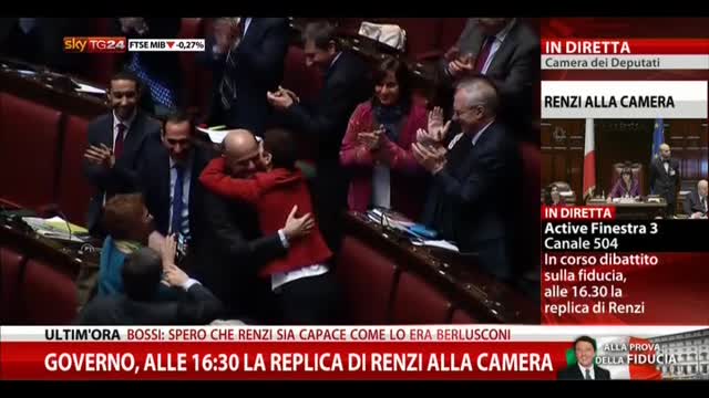 L'arrivo di Bersani in aula alla Camera