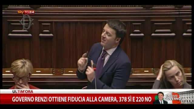 Il governo Renzi ottiene la fiducia alla Camera