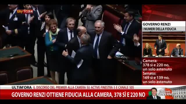 L'arrivo di Letta alla Camera e l'abbraccio con Bersani