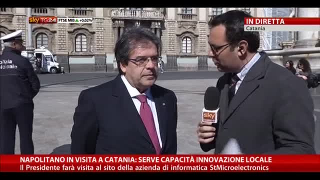 Napolitano in visita a Catania, parla Bianco
